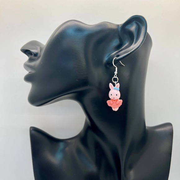 Ballerina Earrings - Bunny Earrings - Rabbit Earrings - Ballet Dancer Earrings - Picture 9 of 10